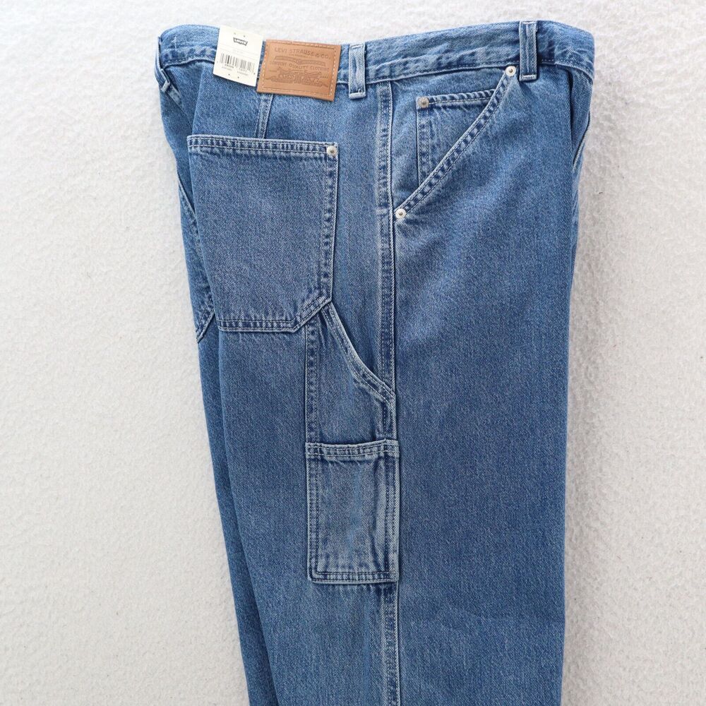 Levi's Loose Fit Jeans Women's 30 Blue Utility Dad Mid Rise Straight Leg Big E - Picture 9 of 13